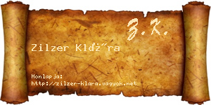 Zilzer Klára névjegykártya
